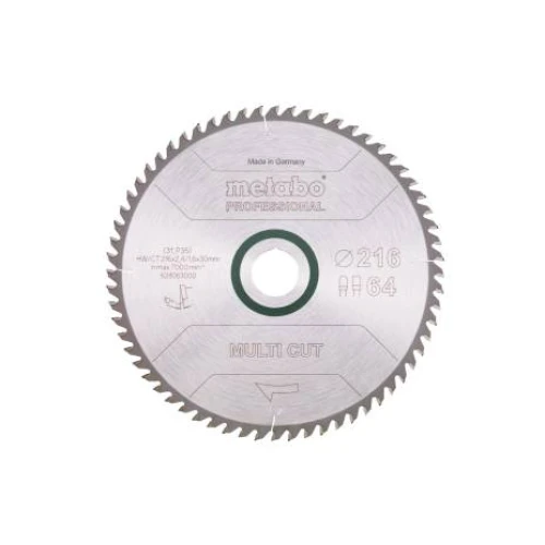 Пиляльний диск Metabo Multi cut - professional, 216x30, Z64 FZ/TZ, 10° (628063000)