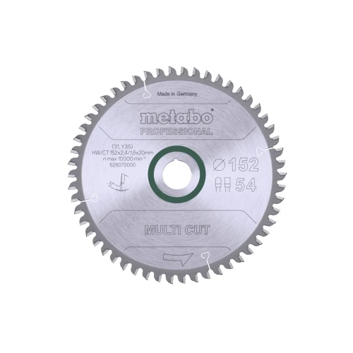 Пиляльний диск Metabo «Multi Cut — Professional» Z54 FZ/TZ -5° 152x20 мм (1 шт.) (628070000)