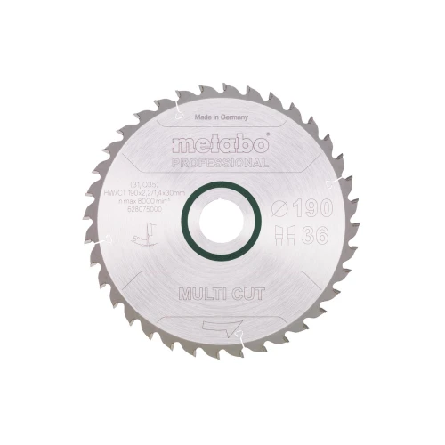 Пиляльний диск Metabo «Multi Cut — Professional» Z36 WZ 5° 190x30 мм (1 шт.) (628075000)