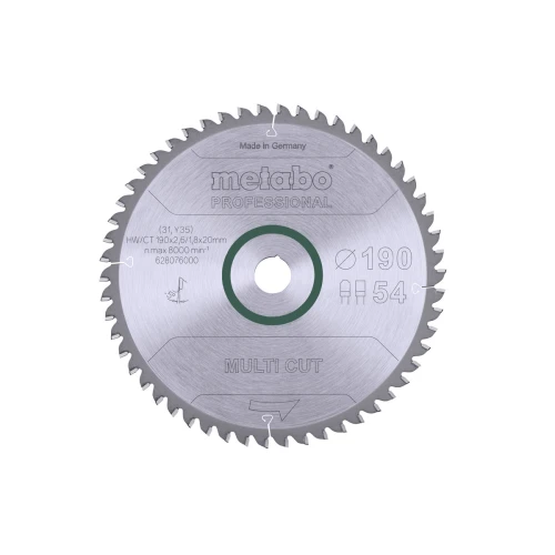 Пильный диск Metabo "Multi Cut — Professional" Z54 FZ/TZ -5° 190x20 мм (1 шт.) (628076000)