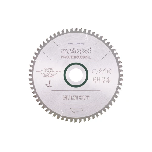 Пиляльний диск Metabo «Multi Cut — Professional» Z64 FZ/TZ -5° 210x30 мм (1 шт.) (628082000)