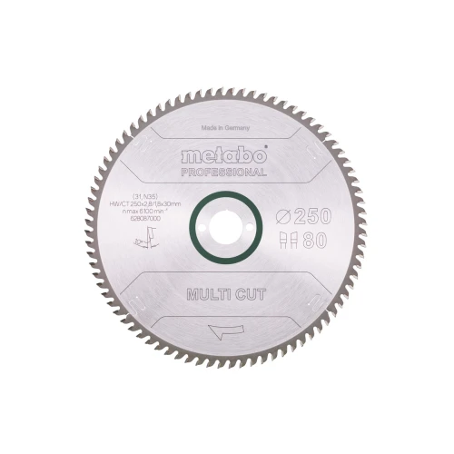 Пиляльний диск Metabo «Multi Cut — Professional» Z80 WZ 10° 250x30 мм (1 шт.) (628087000)