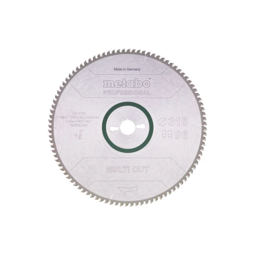 Диск пиляльний METABO "MULTI CUT - PROFESSIONAL", 315X30, Z96 FZ/TZ, 5°NEG. (628092000)