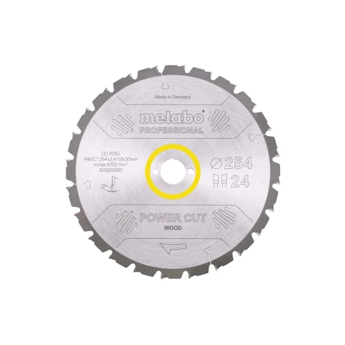 Диск пиляльний METABO "POWER CUT WOOD - PROFESSIONAL", 254X30, Z24 WZ 5° NEG. (628220000)