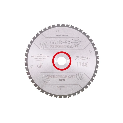 Диск пиляльний METABO "PRECISION CUT WOOD - PROFESSIONAL", 254X30, Z48 WZ 5° NEG. (628221000)