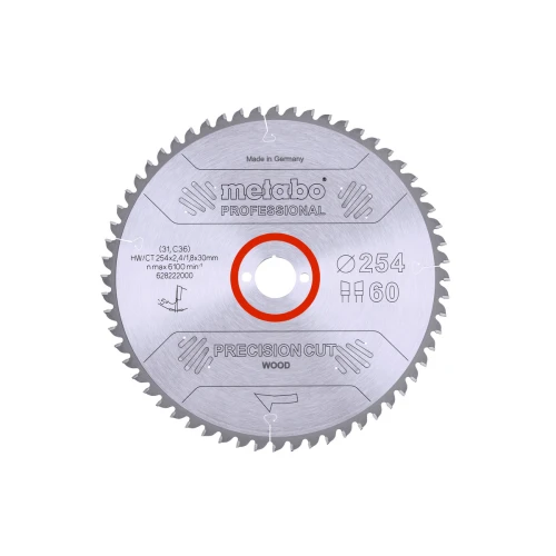 Диск пиляльний METABO "PRECISION CUT WOOD - PROFESSIONAL", 254X30, Z60 WZ 5° NEG. (628222000)