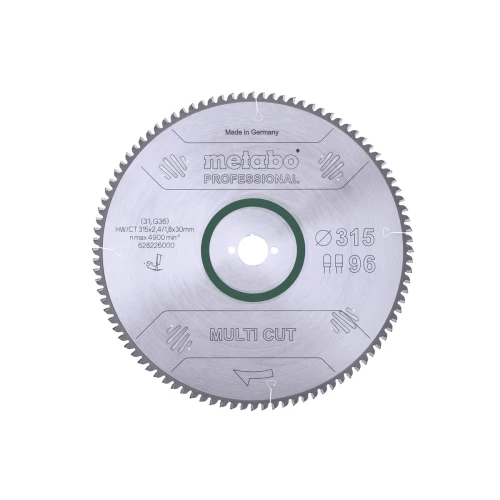 Диск пиляльний METABO "MULTI CUT - PROFESSIONAL", 315X30, Z96 FZ/TZ, 5°NEG. (628226000)