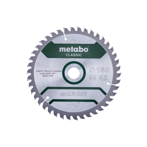 Диск пиляльний METABO «MULTI CUT - CLASSIC», 160X20 Z42 FZ/TZ 5° (628277000)