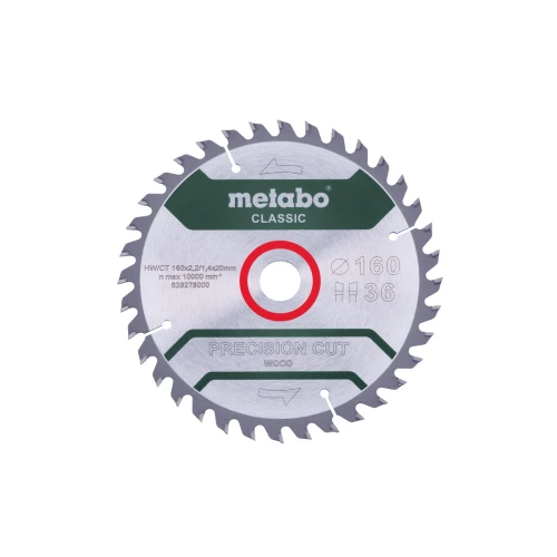 Диск пиляльний METABO "PRECISION CUT WOOD - CLASSIC", 160X20 Z36 WZ 10° (628278000)