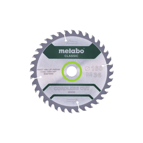 Пиляльний диск Metabo «Cordless Cut Wood – Classic» Z36 WZ 15° 165x20 мм (1 шт.) (628279000)