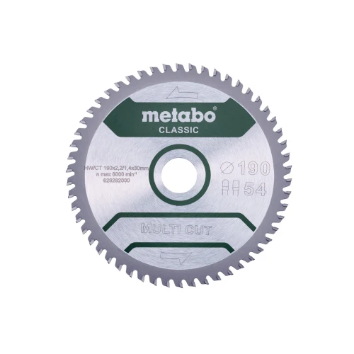 Диск пиляльний METABO «MULTI CUT - CLASSIC», 190X30 Z54 FZ/TZ 5° (628282000)