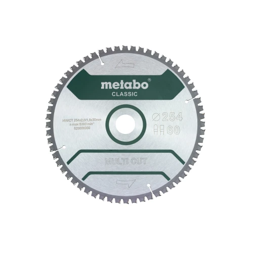 Пиляльний диск Metabo «Multi Cut – Classic» Z60 FZ/TZ -5° 254x30 мм (1 шт.) (628285000)