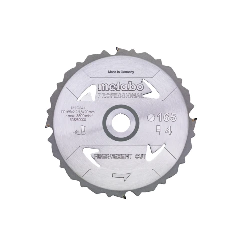 Диск пиляльний METABO «FIBERCEMENT CUT — PROFESSIONAL», 165X20 Z4 PCD FZ 5° (628289000)