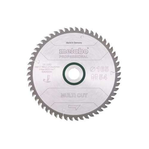 Диск пиляльний METABO «MULTI CUT - PROFESSIONAL», 165X20 Z54 FZ/TZ 5° (628293000)