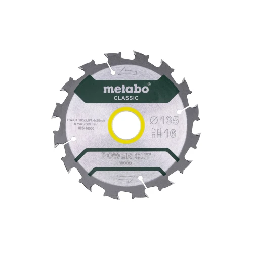 Диск пиляльний METABO «POWER CUT WOOD — CLASSIC», 165X30, Z16 WZ 5° /B (628416000)