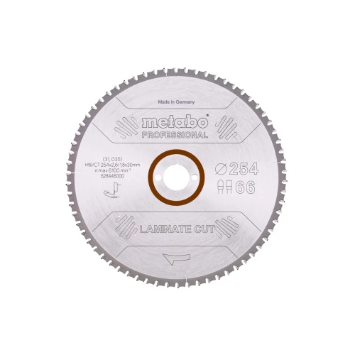 Диск пиляльний METABO «LAMINATE CUT - PROFESSIONAL», 254X30 Z66 FZ/TZ 0° (628446000)