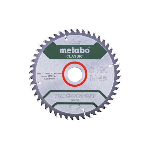 Пиляльний диск Metabo «Precision Cut Wood - Classic» Z48 WZ 15°/B 190x30 мм (1 шт.) (628664000)