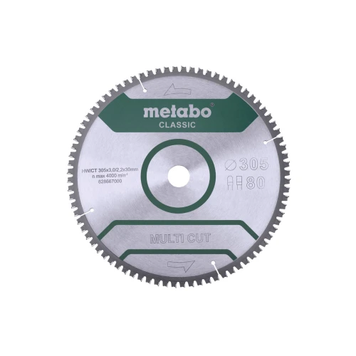 Диск пиляльний METABO «MULTI CUT - CLASSIC», 305X30 Z80 FZ/TZ 5°NEG /B (628667000)