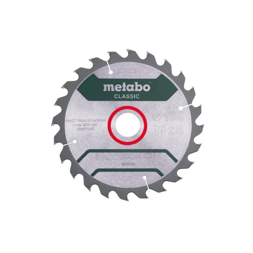 Диск пиляльний METABO «PRECISION CUT WOOD — CLASSIC», 190X30 Z24 WZ 15° (628675000)