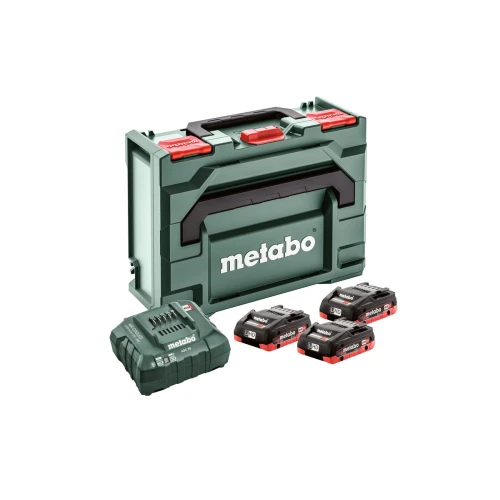 Комплект акумуляторних батарей Metabo LiHD 18 В 3х4 Аh із зарядним пристроєм у кейсі (685133000) 