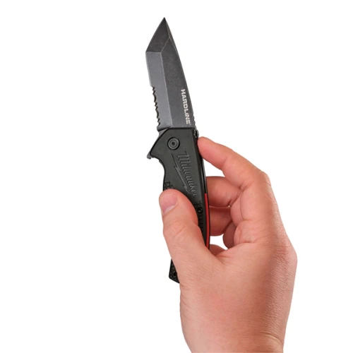 Нож складной Milwaukee HARDLINE Serrated с зазубренным лезвием 75 мм (48221998)