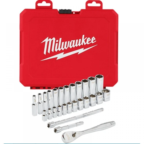 Набір хромованих торцевих головок Milwaukee 1/4" 28 шт. (48229504)