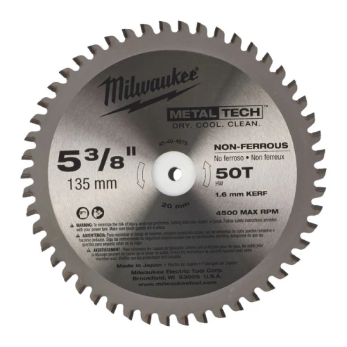 Пильний диск по металу Milwaukee 50 T 135x20x1.6 мм (48404075)