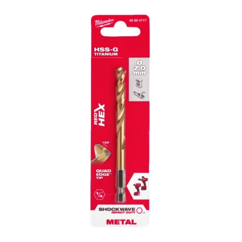 Свердло по металу Milwaukee RedHEX SHOCKWAVE™ HSS-TiN 7.0x109x66 мм (1 шт.) (48894717)