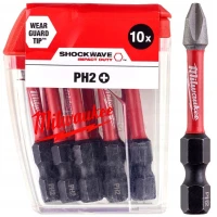 Бита Milwaukee SHOCKWAVE PH2 x 50 мм (10 шт.) (4932430855)