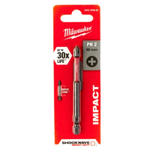 Біта Milwaukee SHOCKWAVE PH2 x 90 мм (1 шт.) (4932430856)