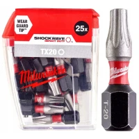 Бита Milwaukee SHOCKWAVE TX20 x 25 мм (25 шт.) (4932430875)