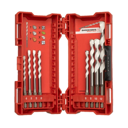 Набор универсальных сверл Milwaukee SHOCKWAVE HEX 4 - 12 мм (8 шт.) (4932471112)