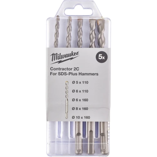 Набор буров по бетону Milwaukee SDS-PLUS Contractor 5/6/6/8/10мм (5 шт.) (4932471242)