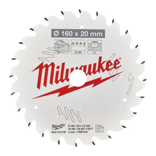 Пильний диск по дереву Milwaukee PFTE 160х20х2.2 мм (24 зуба) (4932471290)