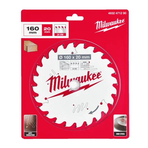Пильний диск по дереву Milwaukee PFTE 160х20х2.2 мм (24 зуба) (4932471290)