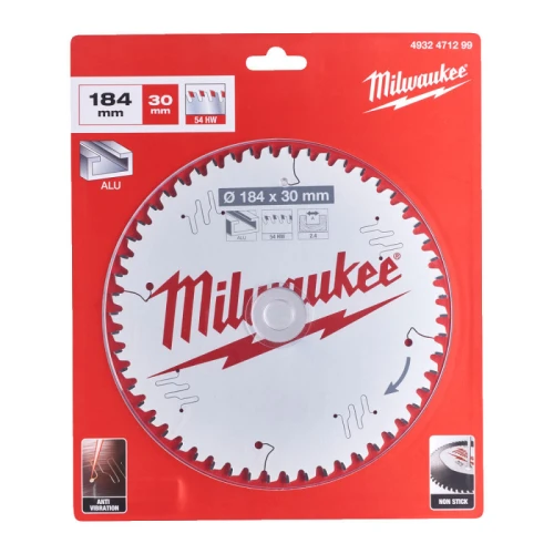 Пильный диск по алюминию Milwaukee Alu PFTE 54 HW 184x30x2.4 мм (4932471299)