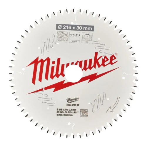 Пильний диск по дереву Milwaukee PFTE 60 HW 216x30x2.4 мм (4932471317)