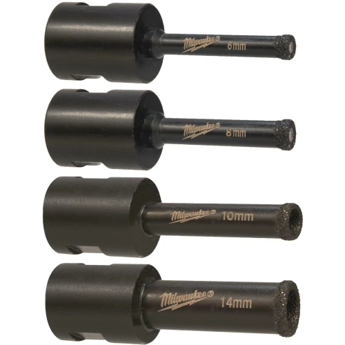 Набір алмазних коронок для сухого свердління Milwaukee Diamond Max M14 68/35x6/8/10/14 мм (4 шт.) (4932471863)