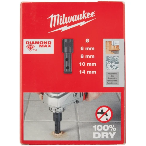 Набір алмазних коронок для сухого свердління Milwaukee Diamond Max M14 68/35x6/8/10/14 мм (4 шт.) (4932471863)