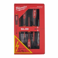 Набір діелектричних викруток із тригранною ручкою Milwaukee VDE SL3/SL4/PZ1/PZ2/тестер 5 шт. (4932478737)