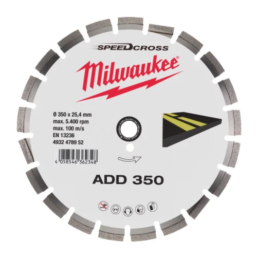 Диск алмазний сегментний по асфальту Milwaukee Speedcross ADD 350 350x25.4 мм (4932478952)
