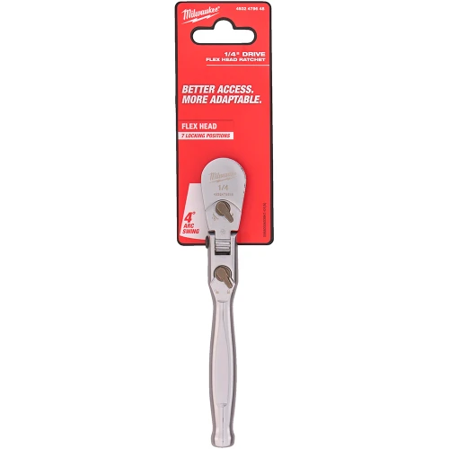Тріскачка хромована шарнірна Milwaukee 1/4" 140 мм (4932479648)