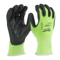 Перчатки рабочие сигнальные с сопротивлением порезам Milwaukee Hi-Vis 1/A 8/M (4932479917)