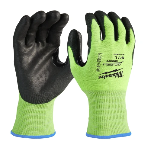 Перчатки рабочие сигнальные с сопротивлением порезам Milwaukee Hi-Vis 2/B 10/XL (4932479924)