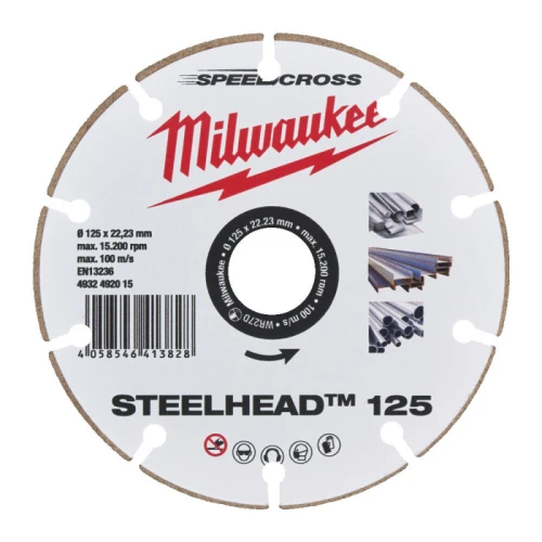 Диск алмазний сегментний по металу Milwaukee Speedcross 125x22.23 мм (4932492015)