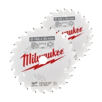 Набір дисків по дереву Milwaukee PFTE 40 HW 165x20x1.6 мм (2 шт.) (4932492433)