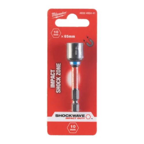Насадка торцевая магнитная ударная Milwaukee Shockwave Hex 1/4 10x65 мм (1 шт.) (4932492441)