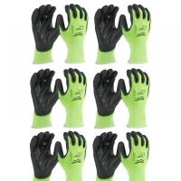Рукавички робочі сигнальні з захистом від порізів Milwaukee Hi-Vis 3/C 10/XL 12 пар (4932492921)