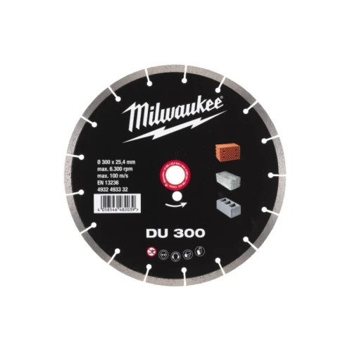 Диск алмазний сегментний Milwaukee DU 300 300x25.4 мм (4932493332)
