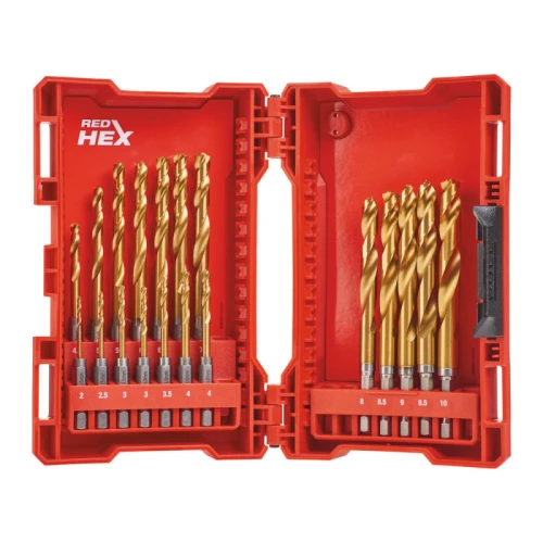Набір свердел по металу Milwaukee RedHEX SHOCKWAVE HSS-TiN PACKOUT 2 – 10 мм (19 шт.) (4932493866)